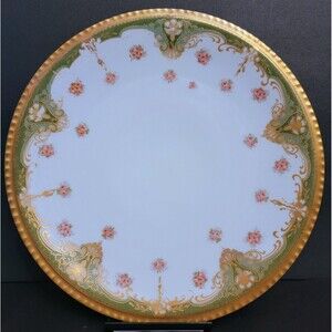 Vtg Limoges Made in France Porcelain Decorative Plate Floral Pattern w/Gold Trim